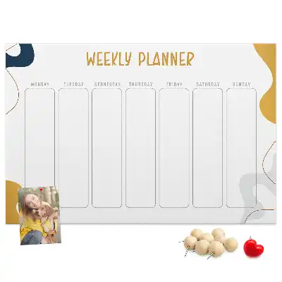 Bedruckte Korkplatte Sieben-Tage-Plan für die Wand