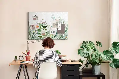 Bilder-Korktafel Aquarell Blätter