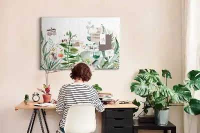 Bilder-Korktafel Aquarell Blätter