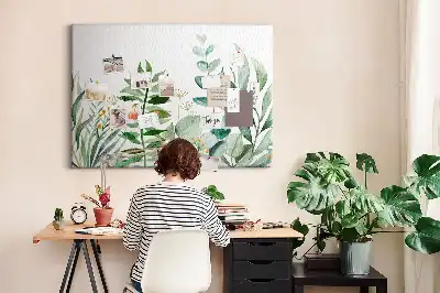 Bilder-Korktafel Aquarell Blätter