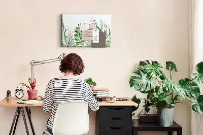Bilder-Korktafel Aquarell Blätter