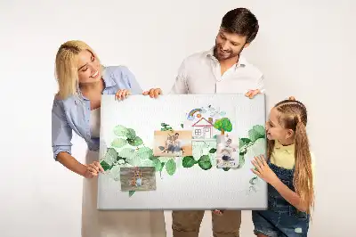 Kork-Pinnwand mit Pflanzenzweig-Motiv