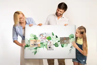 Kork-Pinnwand mit Pflanzenzweig-Motiv