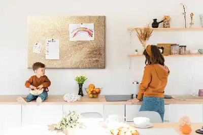 Bedruckte Korkplatte mit Palmblätter-Motiv
