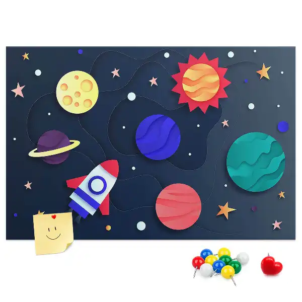 Bilder-Korktafel Kinder-Weltraum