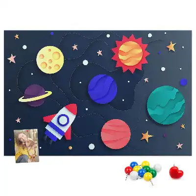 Bilder-Korktafel Kinder-Weltraum