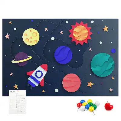 Bilder-Korktafel Kinder-Weltraum