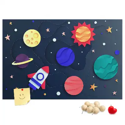 Bilder-Korktafel Kinder-Weltraum