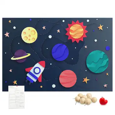 Bilder-Korktafel Kinder-Weltraum