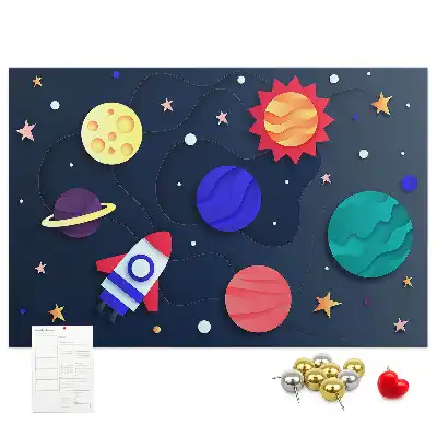 Bilder-Korktafel Kinder-Weltraum