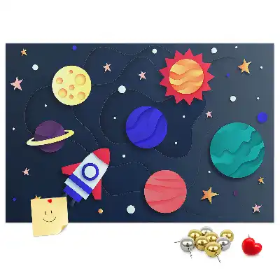 Bilder-Korktafel Kinder-Weltraum