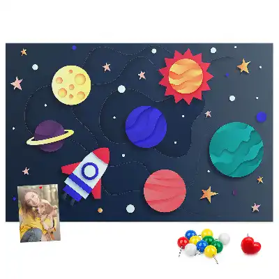 Bilder-Korktafel Kinder-Weltraum