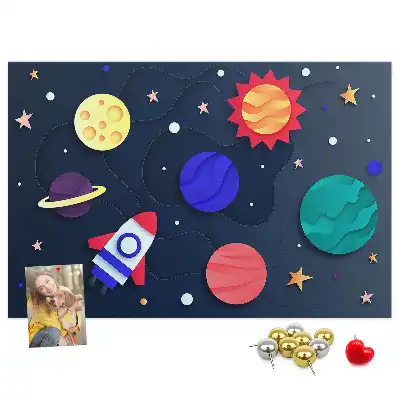 Bilder-Korktafel Kinder-Weltraum