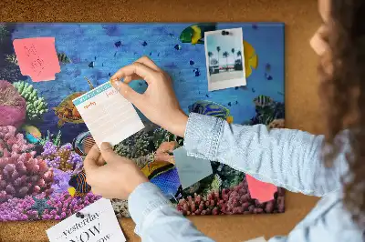 Bedruckte Korkplatte mit Unterwasser-Motiv
