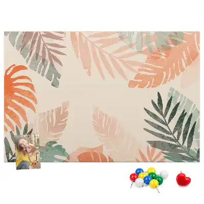 Kork-Pinnwand mit botanischem Blätter-Motiv