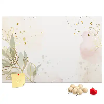 Bedruckte Korkplatte mit goldener linearer Grafik