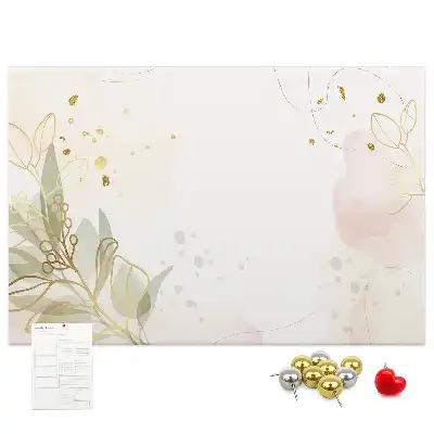 Bedruckte Korkplatte mit goldener linearer Grafik