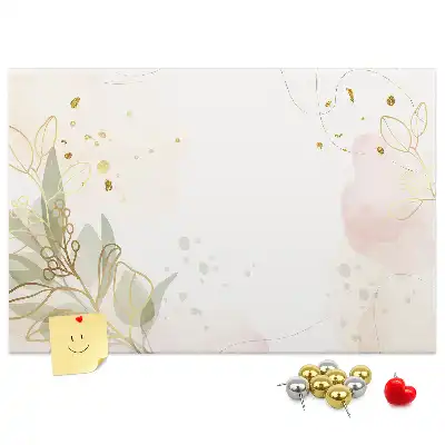 Bedruckte Korkplatte mit goldener linearer Grafik