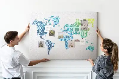 Bilder-Korktafel Karte der netten Worte