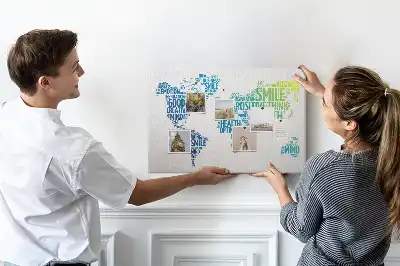 Bilder-Korktafel Karte der netten Worte