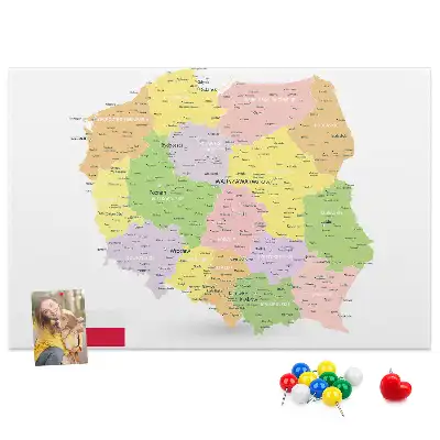 Bilder-Korktafel Kartografie des Landes Polen