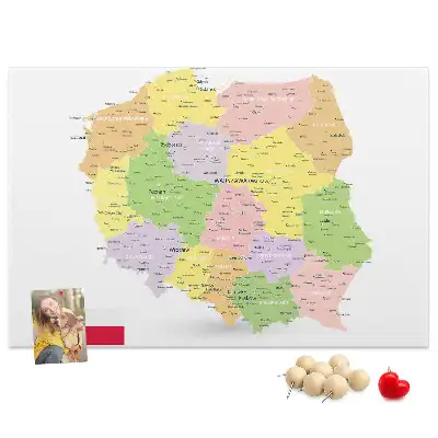 Bilder-Korktafel Kartografie des Landes Polen
