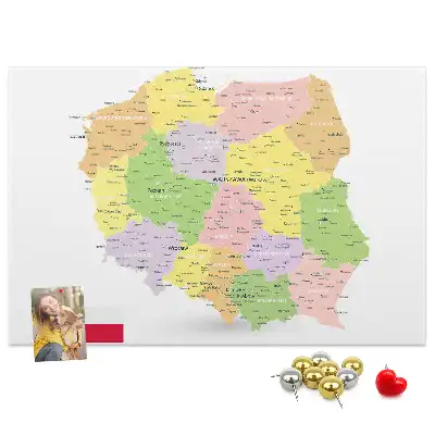 Bilder-Korktafel Kartografie des Landes Polen