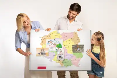 Bilder-Korktafel Kartografie des Landes Polen