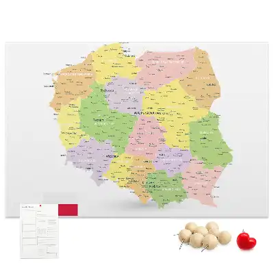 Bilder-Korktafel Kartografie des Landes Polen