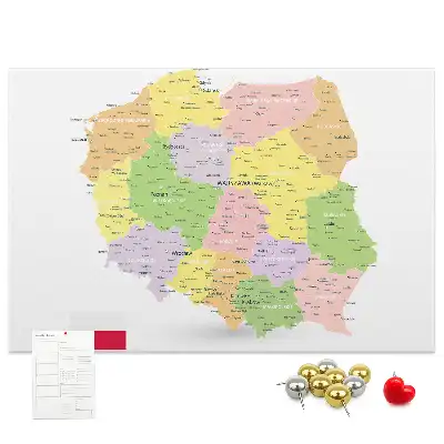 Bilder-Korktafel Kartografie des Landes Polen