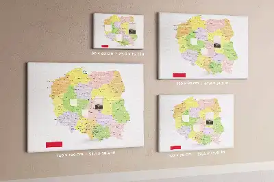 Bilder-Korktafel Kartografie des Landes Polen