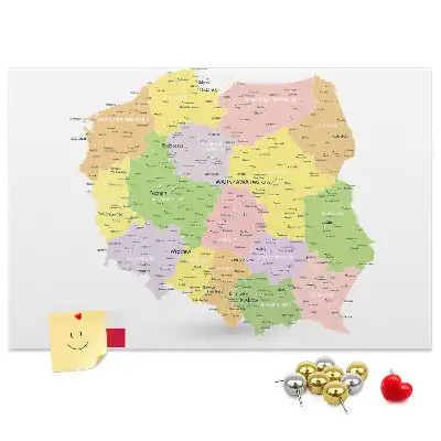 Bilder-Korktafel Kartografie des Landes Polen