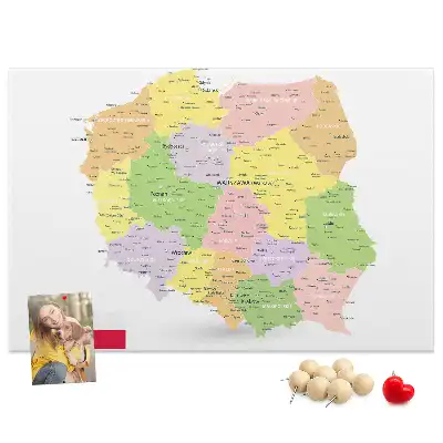 Bilder-Korktafel Kartografie des Landes Polen