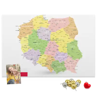 Bilder-Korktafel Kartografie des Landes Polen