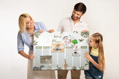 Safari Kork Pinnwand als Wochenplaner