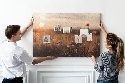 Bilder-Korktafel Feld Sonnenaufgang