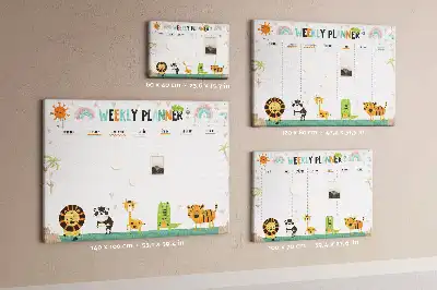 Bedruckte Korkplatte Wochenplaner Tiere