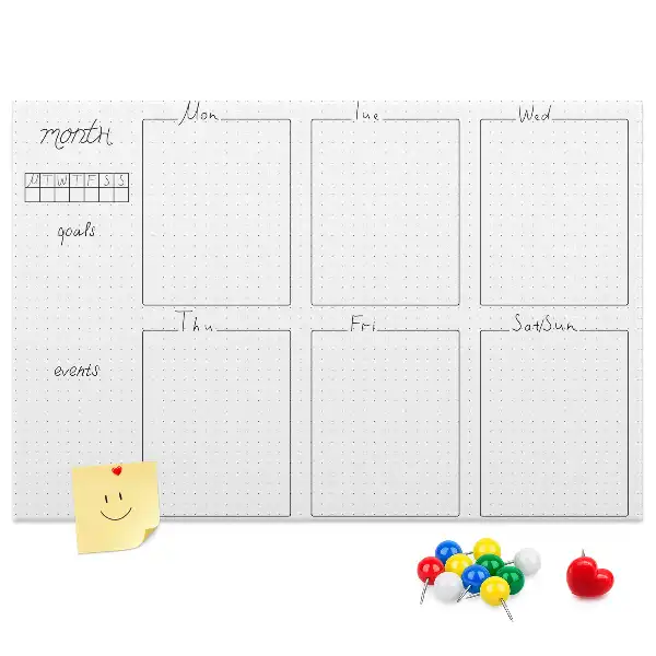 Kork Pinnwand Wochen-Wandkalender