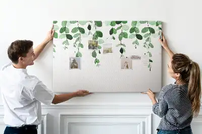 Bedruckte Korkplatte mit Blättermotiv für Wanddekoration