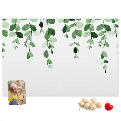 Bedruckte Korkplatte mit Blättermotiv für Wanddekoration