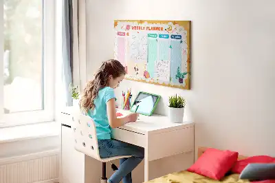 Bedruckte Korkplatte Schulstundenplan