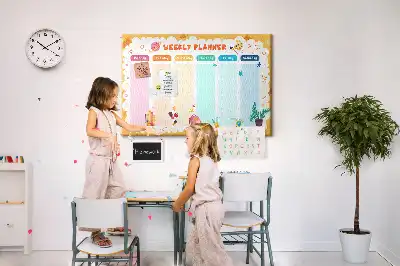 Bedruckte Korkplatte Schulstundenplan