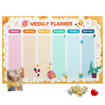 Bedruckte Korkplatte Schulstundenplan
