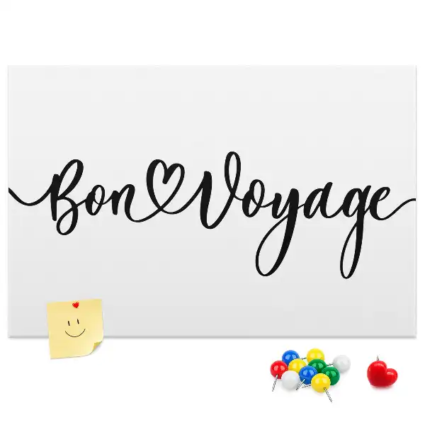 Pinnwand mit Schriftzug Bon voyage