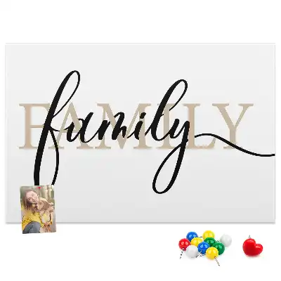 Kork Pinnwand Wort "family" Liebste