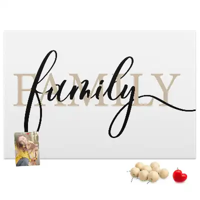 Kork Pinnwand Wort "family" Liebste