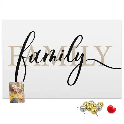 Kork Pinnwand Wort "family" Liebste