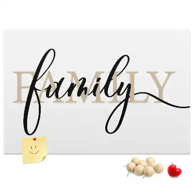 Kork Pinnwand Wort "family" Liebste