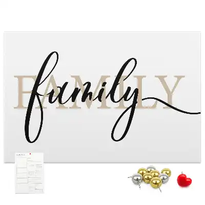 Kork Pinnwand Wort "family" Liebste