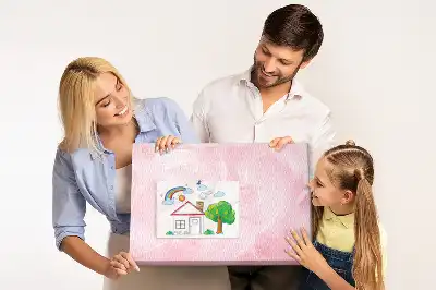 Bedruckte Korkplatte mit abstraktem Federmotiv